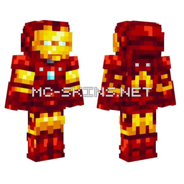 Iron Man Mkiii Minecraft skin, front and back