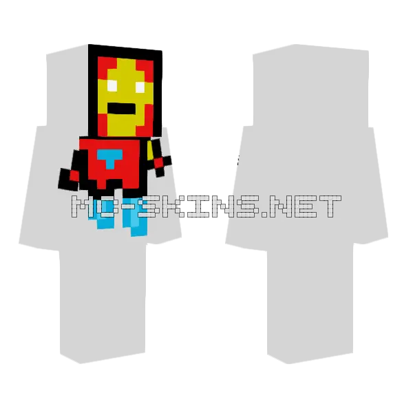 Iron Man Pixel Art Minecraft skin, front and back