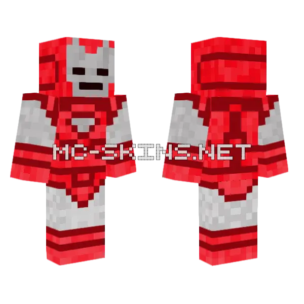 Iron Man Silver Centurion Minecraft skin, front and back