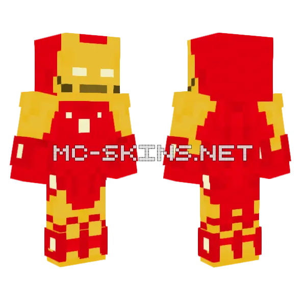 Iron Man Suit Minecraft skin, front and back