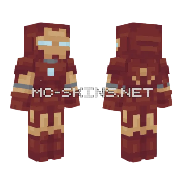 Iron Man Suit Minecraft skin, front and back