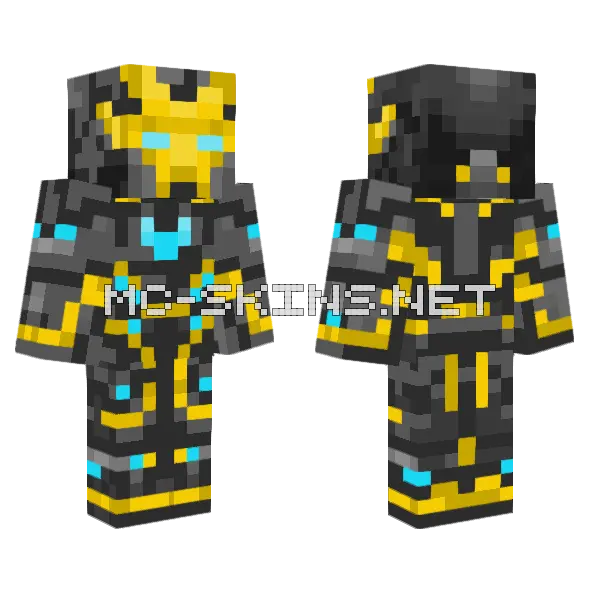 Iron Man Suit Minecraft skin, front and back