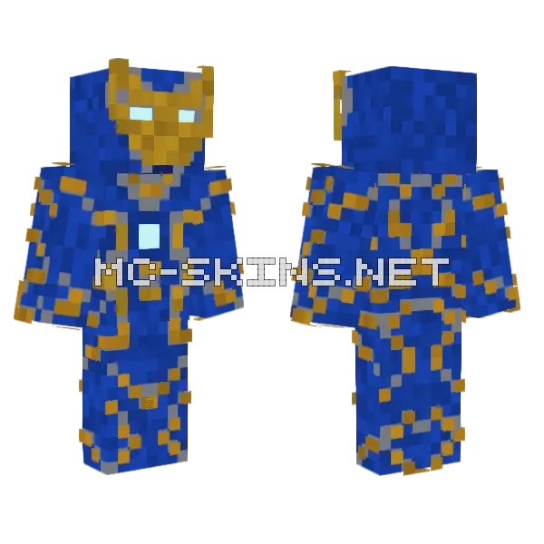 Iron Man Suit Minecraft skin, front and back