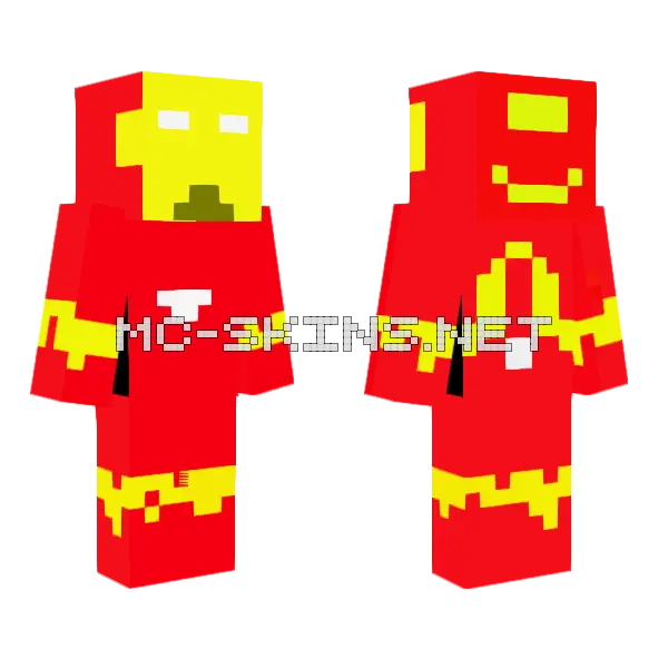 Iron Man Suit Minecraft skin, front and back