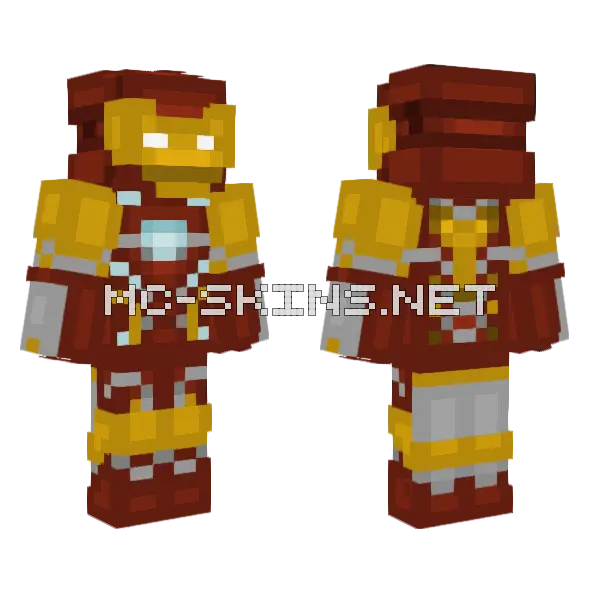 Iron Man Suit Minecraft skin, front and back