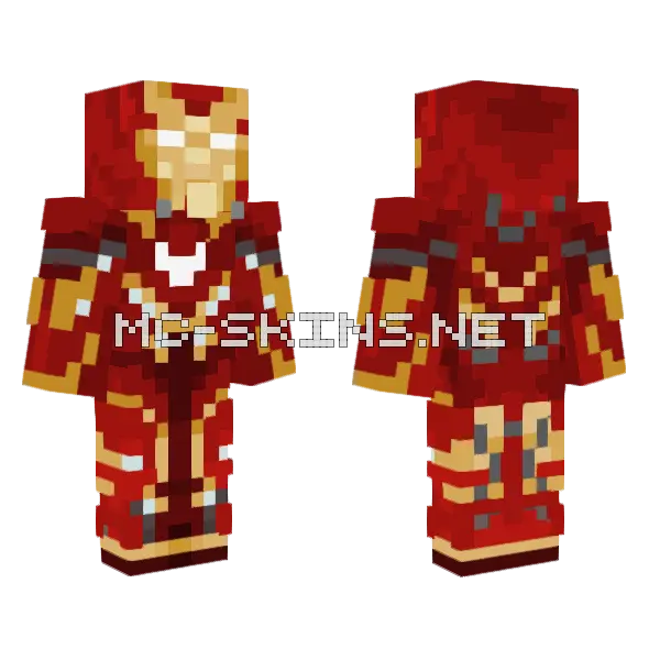 Iron Man Suit Minecraft skin, front and back