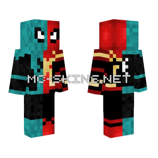 Iron Spider-Man Collab Minecraft skin, front and back