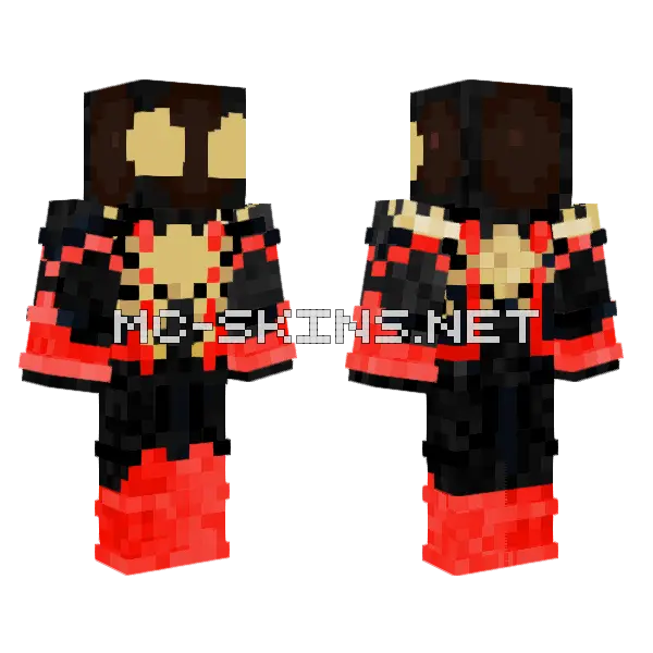 Iron Spider Miles Morales Minecraft skin, front and back