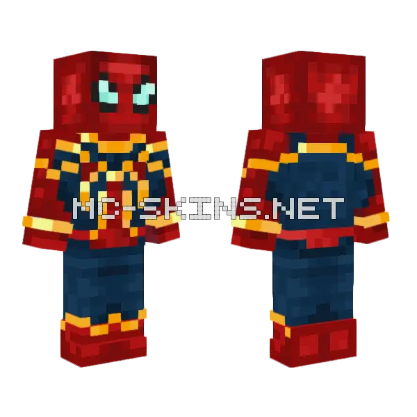 Iron Spider Suit Minecraft skin, front and back