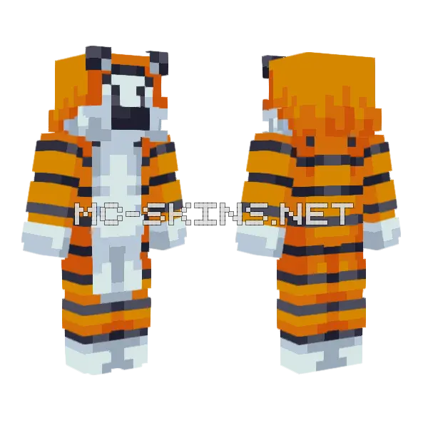 Irresistible Orange and White Minecraft skin, front and back