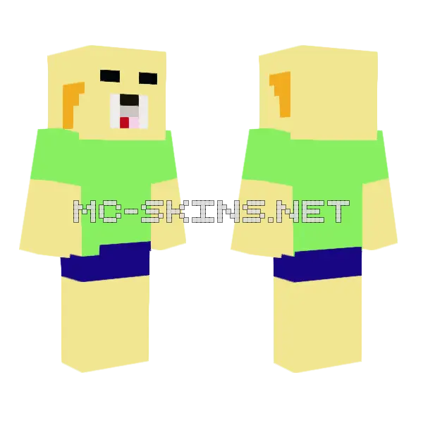 Isabelle Animal Crossing Minecraft skin, front and back