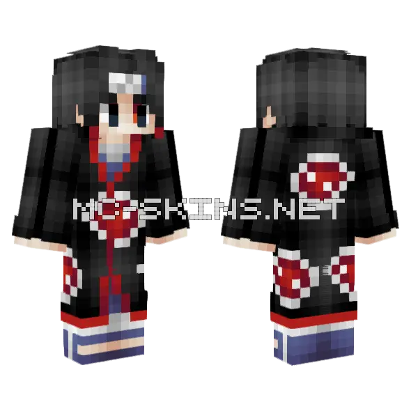 Itachi Uchiha Minecraft skin, front and back