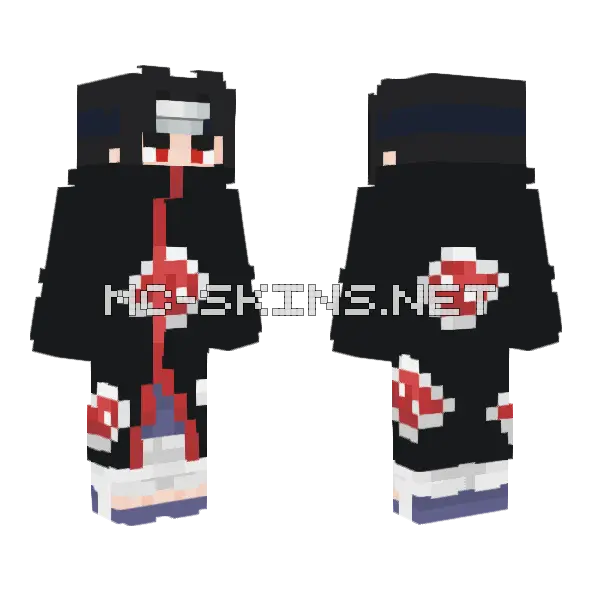Itachi Uchiha Minecraft skin, front and back