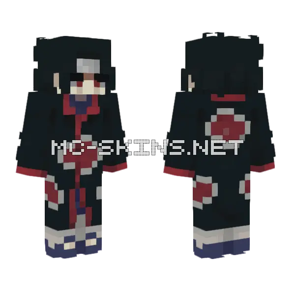 Itachi Uchiha Minecraft skin, front and back