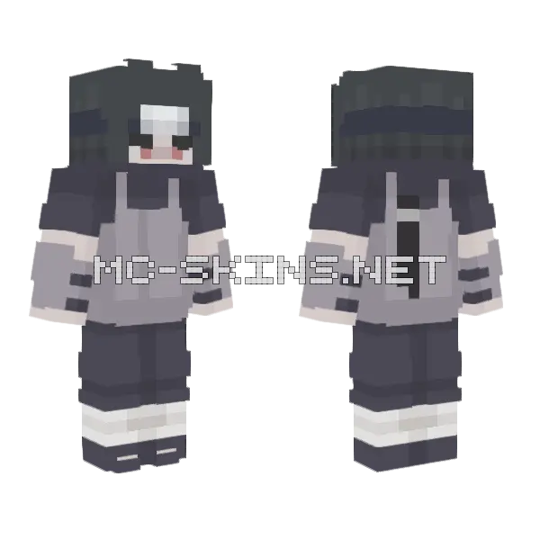 Itachi Uchiha Anbu Minecraft skin, front and back