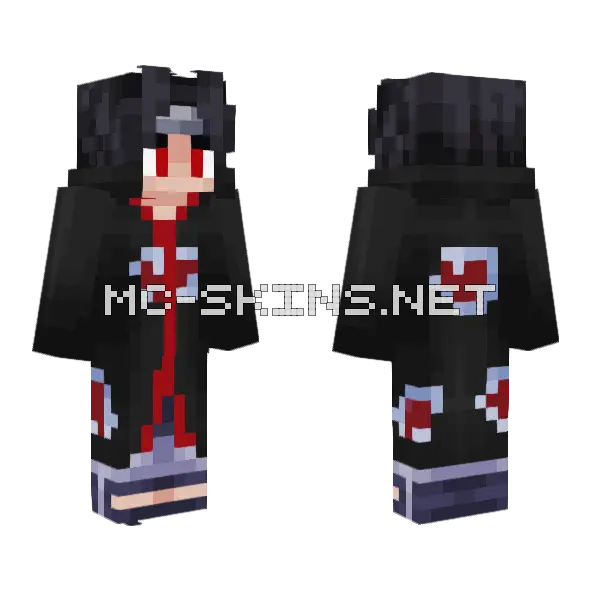 Itachi Uchiha Minecraft skin, front and back