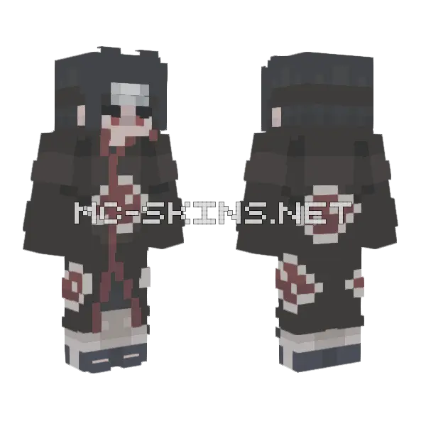 Itachi Uchiha Minecraft skin, front and back