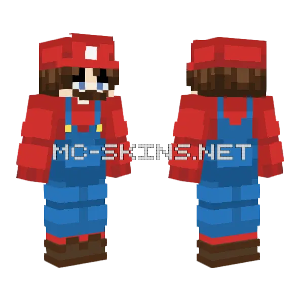 Itsa Me Mario Minecraft skin, front and back