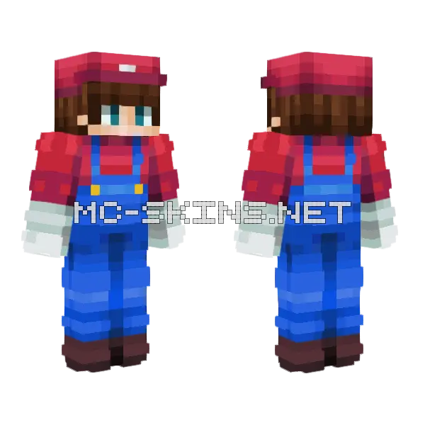 Itsa Me Mario Minecraft skin, front and back