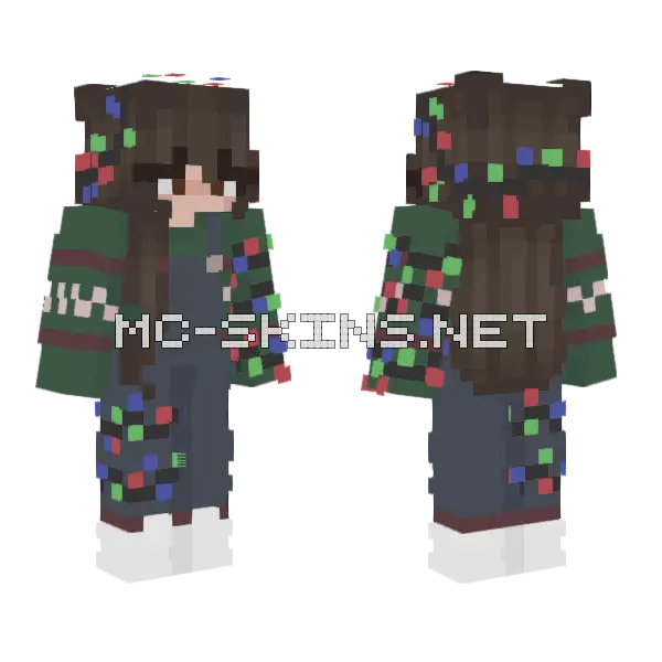 Itsnat Frfr Christmas Lights Minecraft skin, front and back