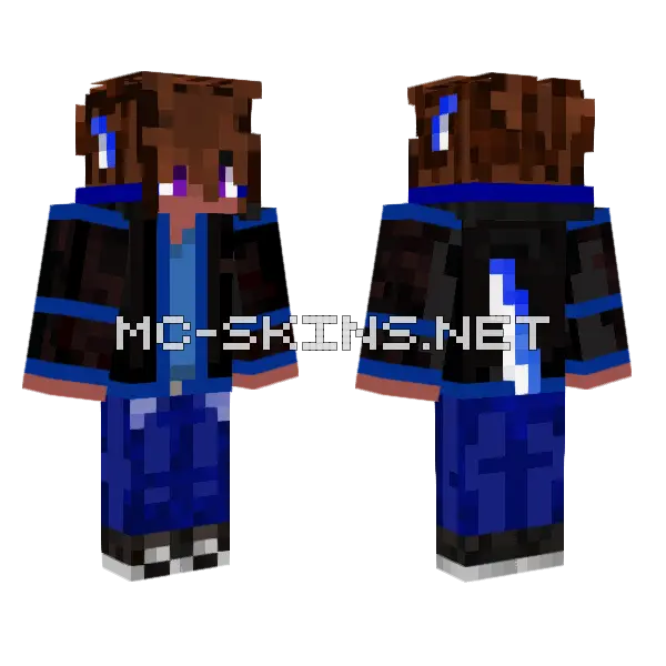 Itswaterwolf Main Protagonist V0 2 Minecraft skin, front and back