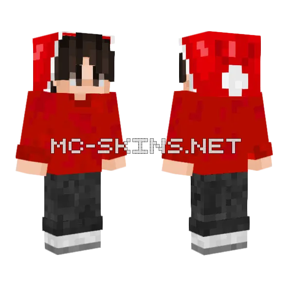 Ivancholol With Christmas Hat Minecraft skin, front and back