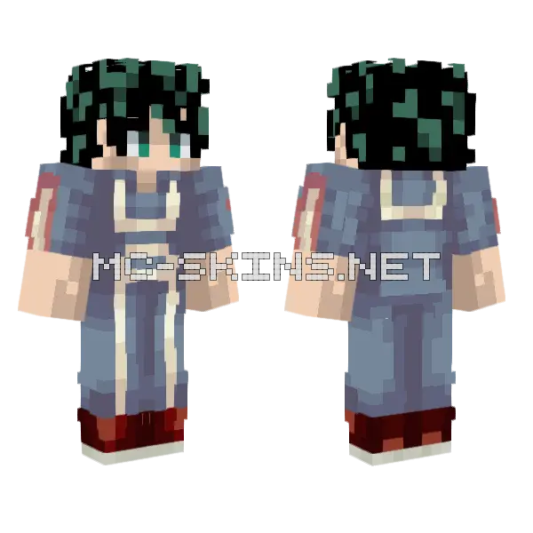 Izuku Midoriya UA Gym Outfit Minecraft skin, front and back