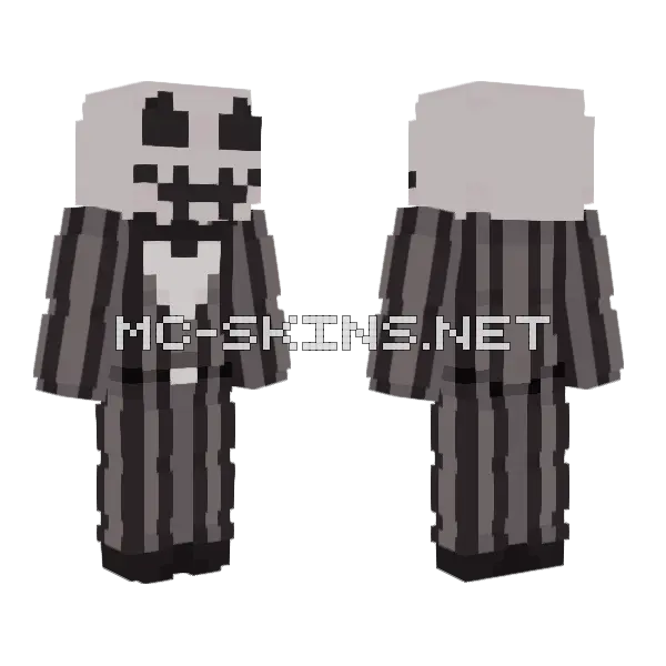 Jack Skellington Minecraft skin, front and back