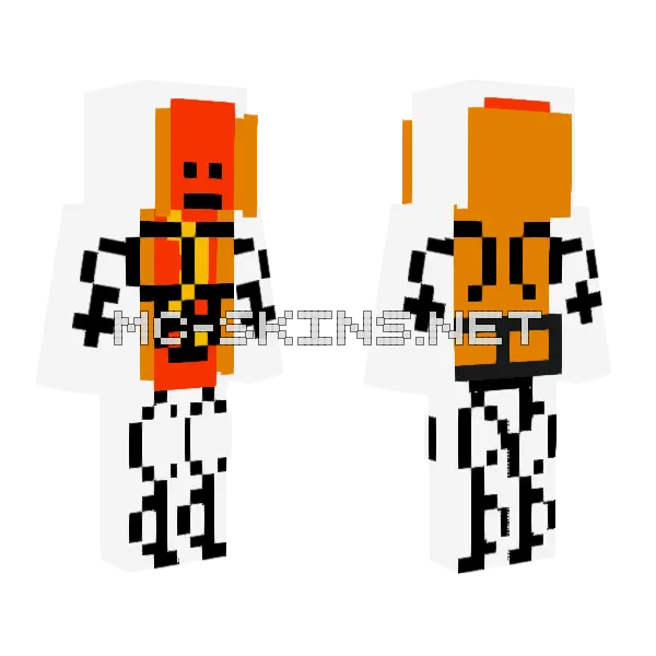 Jacked HMC Minecraft skin, front and back