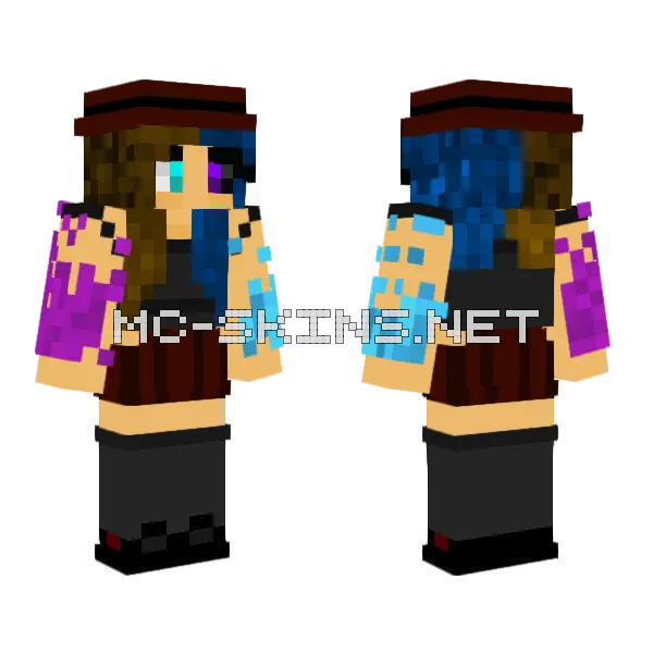 Jade Pokemon Girl Minecraft skin, front and back
