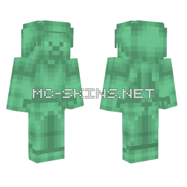 Jade Steve Minecraft skin, front and back
