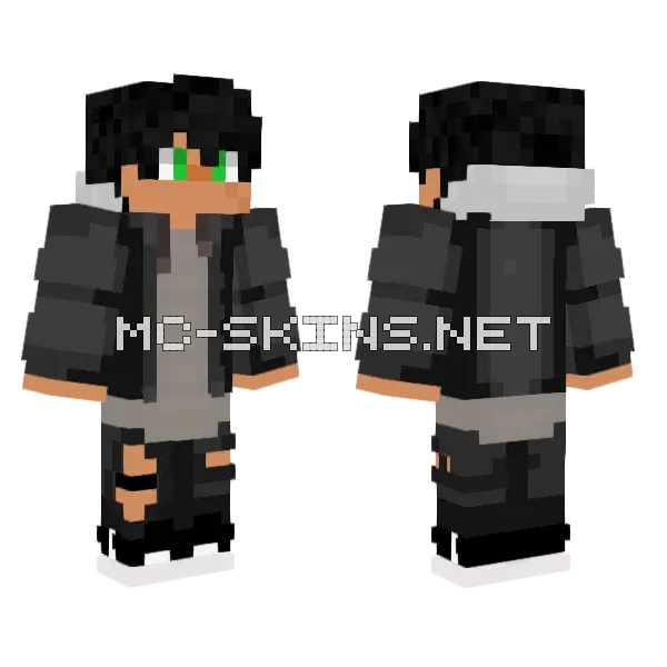 Jaden Green Eyes Minecraft skin, front and back