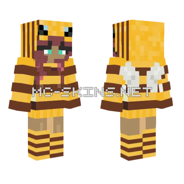 Jadexita Bee Girl Minecraft skin, front and back