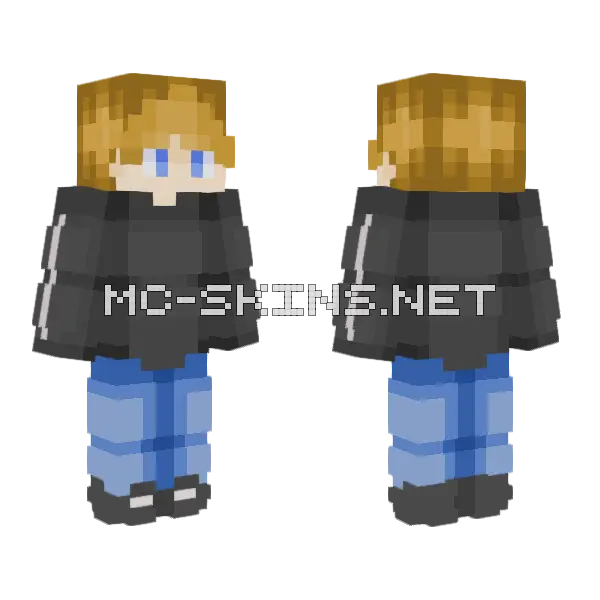 Jake Blue Outfit Minecraft skin, front and back