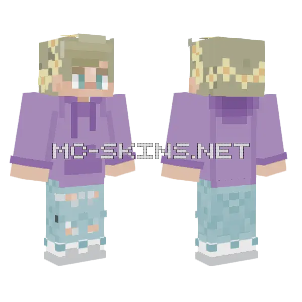 Jake Purple Minecraft skin, front and back