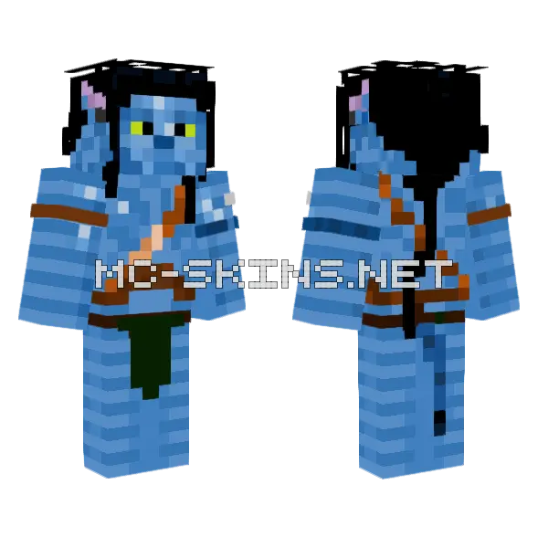 Jake Sully Avatar Minecraft skin, front and back