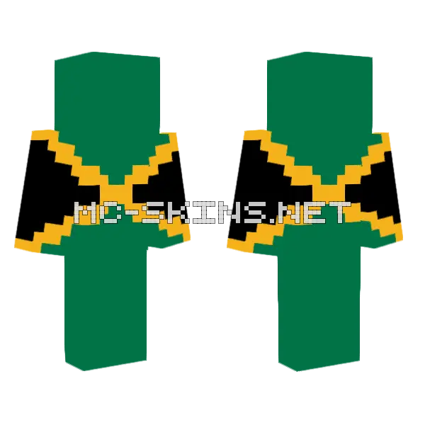 Jamaica Flag Minecraft skin, front and back