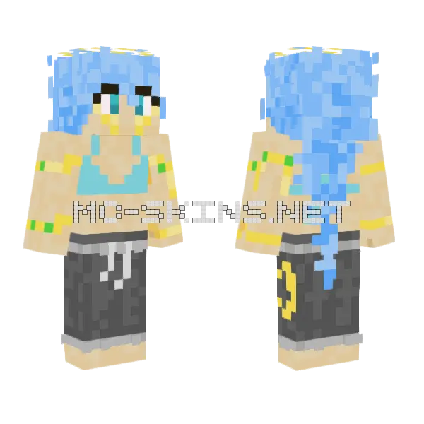 Jamin Blue Skin Fix Minecraft skin, front and back