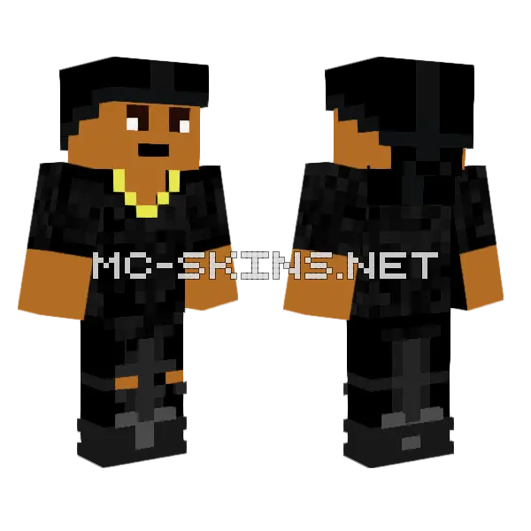 Janix All Black Fit Minecraft skin, front and back