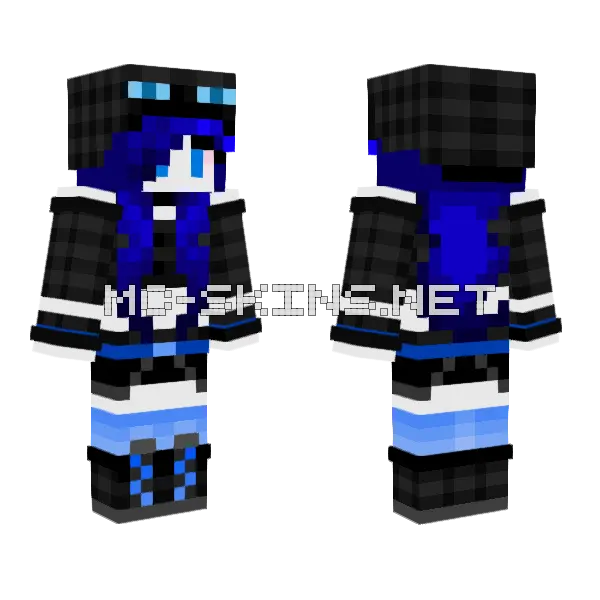 Janja21 Blue Robot Minecraft skin, front and back