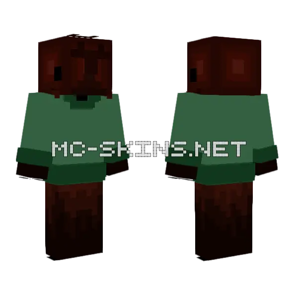 Japanese Rhino Beetle Green Jumper Minecraft skin, front and back