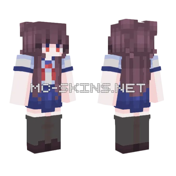 Japanese School Girl Minecraft skin, front and back