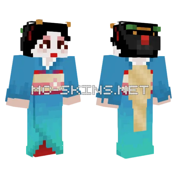 Japans Vrouw Minecraft skin, front and back