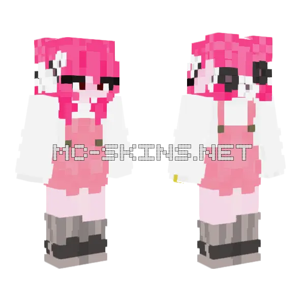 Jardineira Minecraft skin, front and back