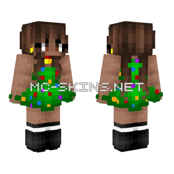 Jasmine Christmas Bells Minecraft skin, front and back