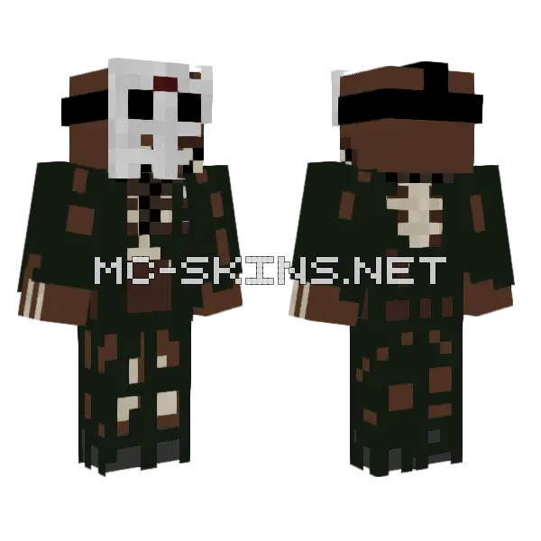 Jason Voorhees Friday 13th Minecraft skin, front and back