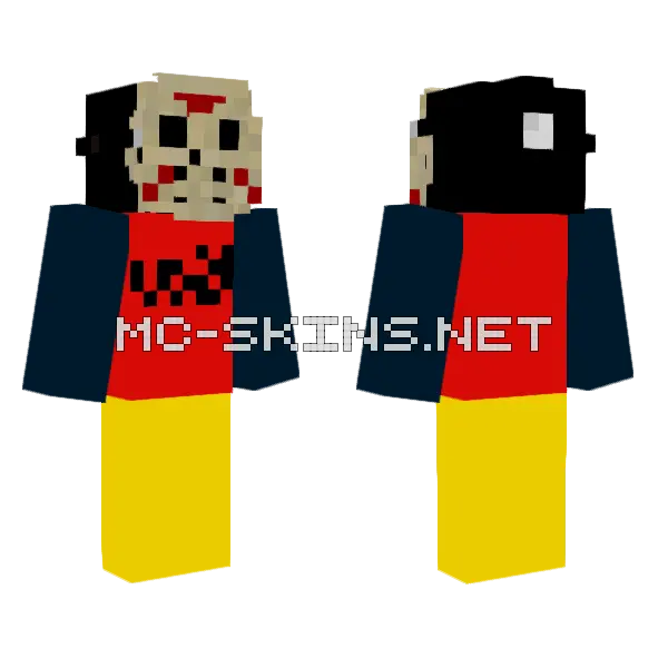Jason Voorhees Hockey Mask Minecraft skin, front and back