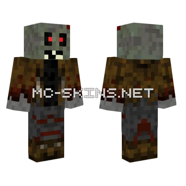 Jason Voorhees Mask Off Minecraft skin, front and back