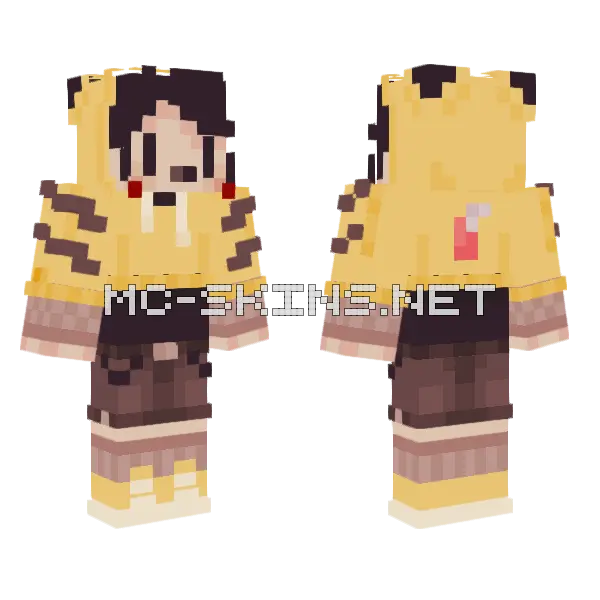 Javichu4610 Yellow Outfit Minecraft skin, front and back