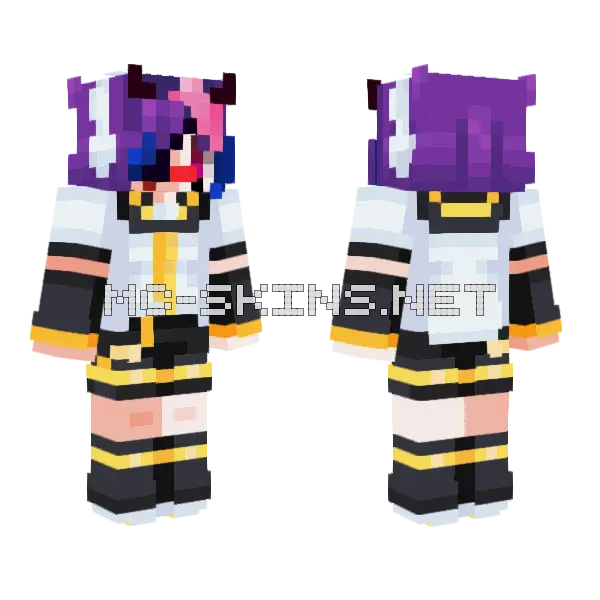 Jax In Len Outfit Minecraft skin, front and back